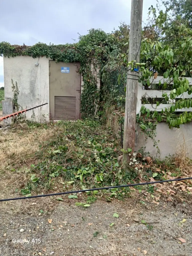 Terrain débroussaillé autour d’une construction